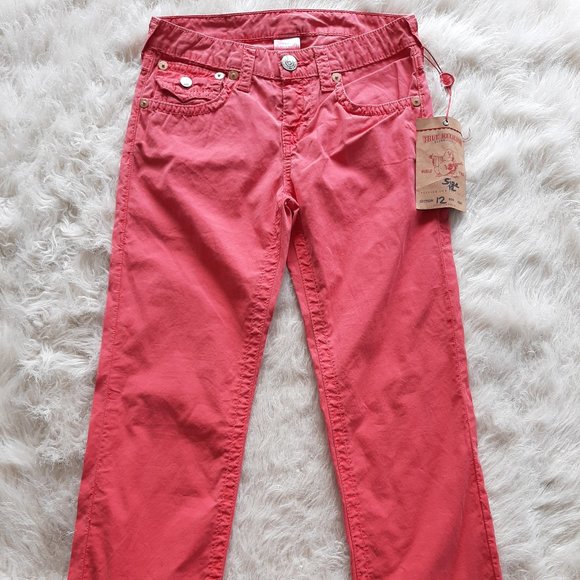 Vintage True Religion Cameron Red Distressed Women's Jeans Siz 12 - Picture 1 of 11